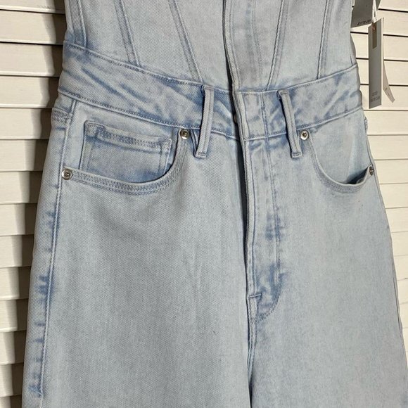 COPY - Good American FIT FOR SUCCESS Compression 90s Tube Denim Jumpsuit Light … - Picture 4 of 9